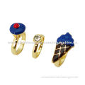 Fashionable ring with gold plating/made of alloy/with oil drip/cake decoration/OEM orders welcome